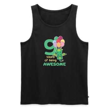 Drache zum 9. Geburtstag Kinder neun Jahre alt - Männer Premium Bio Tank Top - Schwarz - Vorne - Michal (187cm)