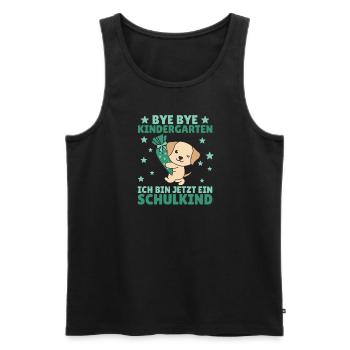 bye bye Kindergarten ich bin jetzt ein Schulkind - Männer Premium Bio Tank Top - Schwarz - Vorne - Michal (187cm)