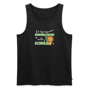 bye bye Kindergarten hallo Schule Löwe - Männer Premium Bio Tank Top - Schwarz - Vorne - Michal (187cm)