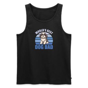 Le meilleur chien du monde papa mignon Shih Tzu - Débardeur bio Premium Homme - noir - Devant - AI Model Male 178 light (178cm)