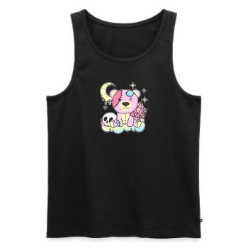 Kawaii Gothic Bear Pastel Gothic Goth - Men's Premium Organic Tank Top - black - Front - Michal (187cm)