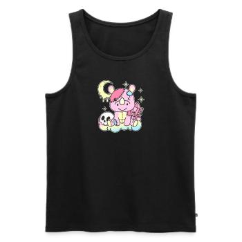 Kawaii Gothic Rhinoceros Pastel Gothic Goth - Men's Premium Organic Tank Top - black - Front - AI Model Male 178 light (178cm)