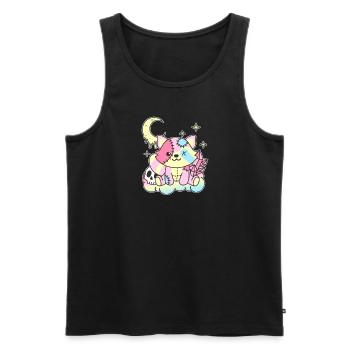 Kawaii Gothic Raccoon Pastel Gothic - Men's Premium Organic Tank Top - black - Front - AI Model Male 178 light (178cm)