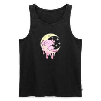 Kawaii Gothic Axolotl Pastel Gothic Goth - Men's Premium Organic Tank Top - black - Front - Michal (187cm)