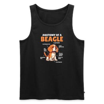 Explication du chien Anatomie d’un beagle - Débardeur bio Premium Homme - noir - Devant - Michal (187cm)
