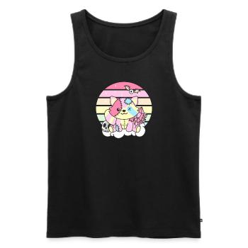 Kawaii Gothic Raccoon Pastel Gothic - Men's Premium Organic Tank Top - black - Front - AI Model Male 178 light (178cm)