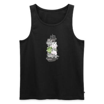 Agender Flag Pride LGBTQ Cute Unicorn Stack - Men's Premium Organic Tank Top - black - Front - AI Model Male 178 light (178cm)