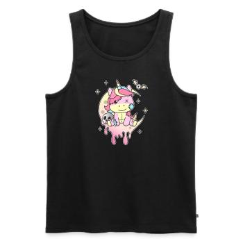 Kawaii Gothic Unicorn Pastel Gothic Goth - Men's Premium Organic Tank Top - black - Front - Michal (187cm)