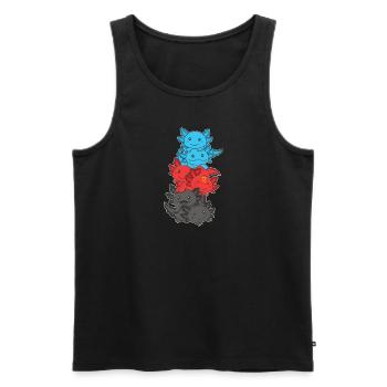 Polyamory Flag Gay Pride LGBTQ Axolotl - Männer Premium Bio Tank Top - Schwarz - Vorne - AI Model Male 178 light (178cm)