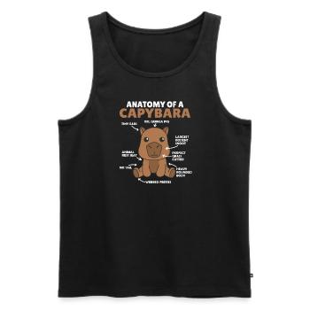 Sweet Capybara Explanation Anatomy of a Capybara - Men's Premium Organic Tank Top - black - Front - Michal (187cm)