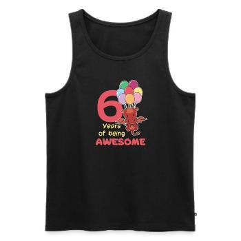 Drache zum 6. Geburtstag Kinder sechs Jahre alt - Männer Premium Bio Tank Top - Schwarz - Vorne - Michal (187cm)