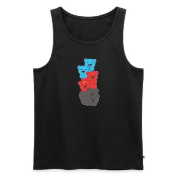 Polyamory Flag Gay Pride LGBTQ Bären Turm - Männer Premium Bio Tank Top - Schwarz - Vorne - AI Model Male 178 light (178cm)