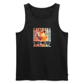 Capybara is my spirit animal - süßes Capybara - Men's Premium Organic Tank Top - black - Front - Michal (187cm)