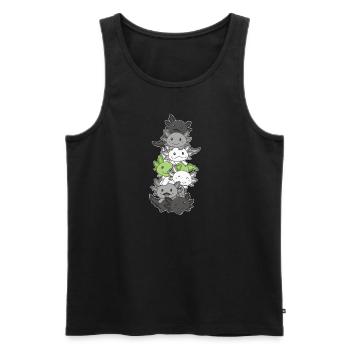Agender Flag Pride LGBTQ Cute Axolotl Stack - Men's Premium Organic Tank Top - black - Front - AI Model Male 178 light (178cm)