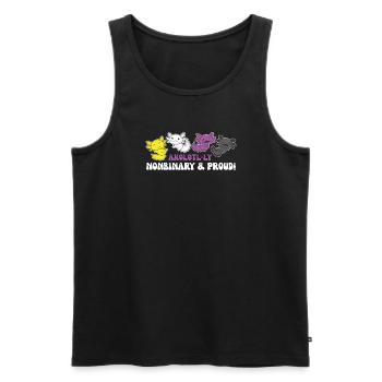 Nichtbinär Axolotl Flag Pride LGBTQ süße Axolotls - Männer Premium Bio Tank Top - Schwarz - Vorne - Michal (187cm)