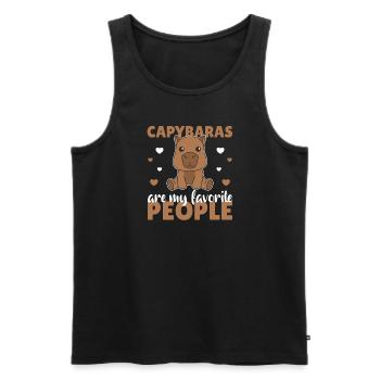 Les capybaras sont mes personnes préférées, mignon capybara - Débardeur bio Premium Homme - noir - Devant - Michal (187cm)