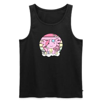 Kawaii Gothic Axolotl Pastel Gothic Goth - Men's Premium Organic Tank Top - black - Front - Michal (187cm)