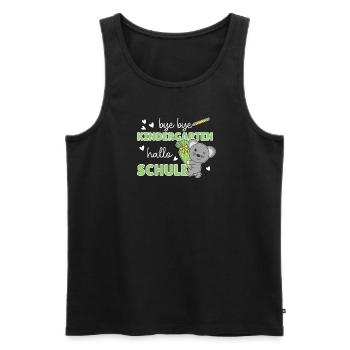 bye bye Kindergarten hallo Schule Maus - Männer Premium Bio Tank Top - Schwarz - Vorne - Michal (187cm)