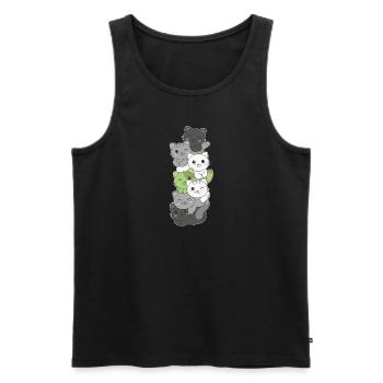 Agender Flag Pride LGBTQ Cute Cat Stack - Men's Premium Organic Tank Top - black - Front - AI Model Male 178 light (178cm)