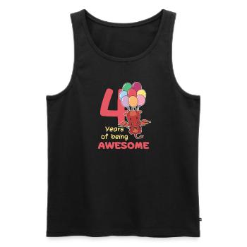 Drache zum 4. Geburtstag Kinder vier Jahre alt - Männer Premium Bio Tank Top - Schwarz - Vorne - Michal (187cm)