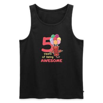 Drache zum 5. Geburtstag Kinder fünf Jahre alt - Männer Premium Bio Tank Top - Schwarz - Vorne - Michal (187cm)