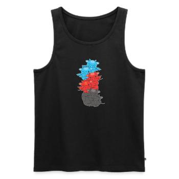 Polyamory Flag Gay Pride LGBTQ Drachen Turm - Männer Premium Bio Tank Top - Schwarz - Vorne - AI Model Male 178 light (178cm)