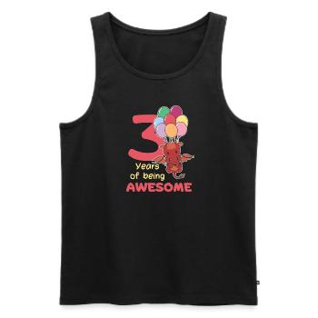 Drache zum 3. Geburtstag Kinder drei Jahre alt - Männer Premium Bio Tank Top - Schwarz - Vorne - Michal (187cm)
