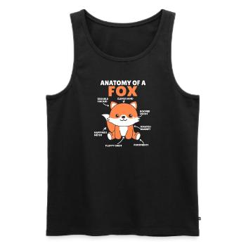 Cute Fox Explanation Anatomy of a Fox - Men's Premium Organic Tank Top - black - Front - Michal (187cm)