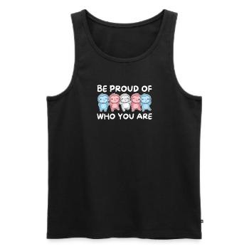 Drapeau transgenre Gay Pride LGBTQ Paresseux - Débardeur bio Premium Homme - noir - Devant - Michal (187cm)