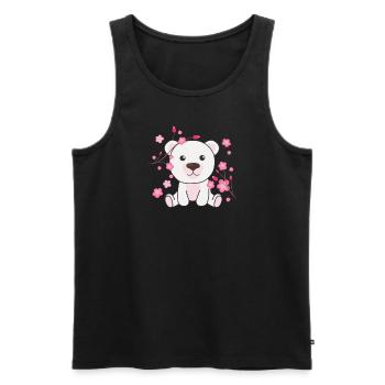 Ours polaire Animaux mignons pour enfants Kawaii - Débardeur bio Premium Homme - noir - Devant - Michal (187cm)