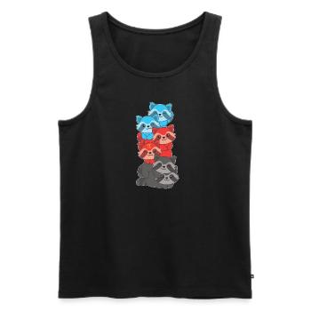 Polyamory Flag Gay Pride LGBTQ Waschbär Turm - Männer Premium Bio Tank Top - Schwarz - Vorne - AI Model Male 178 light (178cm)