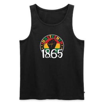 Juneteenth Afro-Américain Black Freedom 1865 - Débardeur bio Premium Homme - noir - Devant - Michal (187cm)