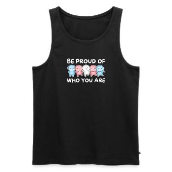 Drapeau transgenre Gay Pride LGBTQ Singe - Débardeur bio Premium Homme - noir - Devant - Michal (187cm)