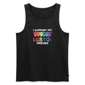 Drapeau arc-en-ciel Gay Pride LGBTQ Koala - Débardeur bio Premium Homme - noir - Devant - Michal (187cm)