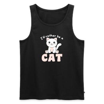 Je préfère être un chat - chat mignon - Débardeur bio Premium Homme - noir - Devant - Michal (187cm)