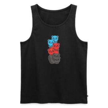 Polyamory Flag Gay Pride LGBTQ Panda Turm - Männer Premium Bio Tank Top - Schwarz - Vorne - AI Model Male 178 light (178cm)