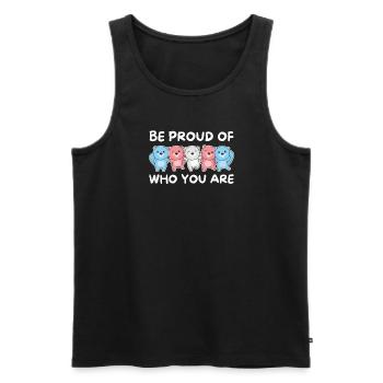 Drapeau transgenre Gay Pride LGBTQ Beaver - Débardeur bio Premium Homme - noir - Devant - Michal (187cm)