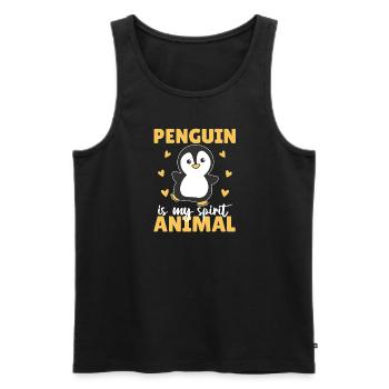 Le pingouin est mon animal spirituel - pingouin mignon - Débardeur bio Premium Homme - noir - Devant - AI Model Male 178 light (178cm)