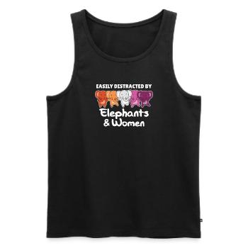 Lesbian Flag Pride LGBTQ Cute Elephant - Men's Premium Organic Tank Top - black - Front - Michal (187cm)