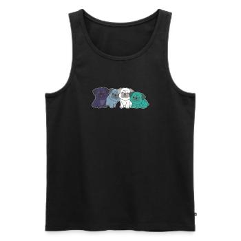 oriented aroace flag pride LGBTQ cute pug dogs - Men's Premium Organic Tank Top - black - Front - Michal (187cm)
