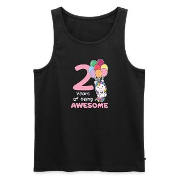 Licorne pour les enfants de 2e anniversaire de deux ans - Débardeur bio Premium Homme - noir - Devant - Michal (187cm)