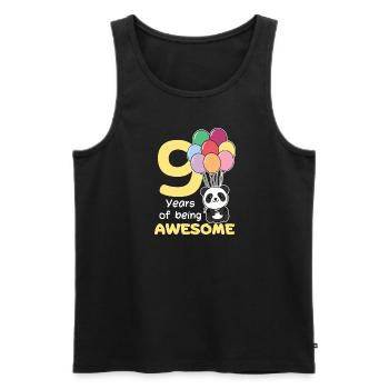 Panda for the 9th birthday children nine years old - Men's Premium Organic Tank Top - black - Front - Michal (187cm)
