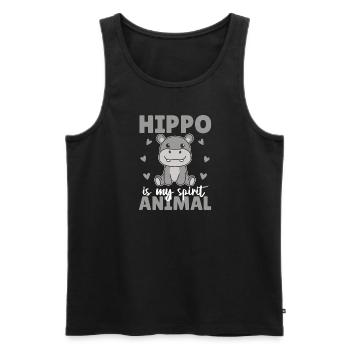 Hippo is my spirit animal - süßer Hippo - Men's Premium Organic Tank Top - black - Front - AI Model Male 178 light (178cm)