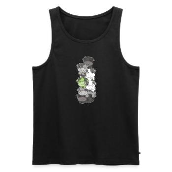 Agender Flag Pride LGBTQ Cute Cow Stack - Men's Premium Organic Tank Top - black - Front - AI Model Male 178 light (178cm)