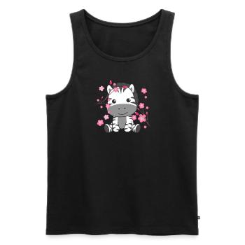 Zebra animaux mignons pour enfants kawaii - Débardeur bio Premium Homme - noir - Devant - Michal (187cm)
