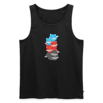 Polyamory Flag Gay Pride LGBTQ Fuchs Turm - Männer Premium Bio Tank Top - Schwarz - Vorne - AI Model Male 178 light (178cm)