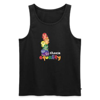 Rainbow Flag Gay Pride LGBTQ Pinguin süßer Pinguin - Männer Premium Bio Tank Top - Schwarz - Vorne - AI Model Male 178 light (178cm)