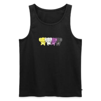 Nonbinary Monkey Flag Pride LGBTQ Cute Monkey - Men's Premium Organic Tank Top - black - Front - Michal (187cm)