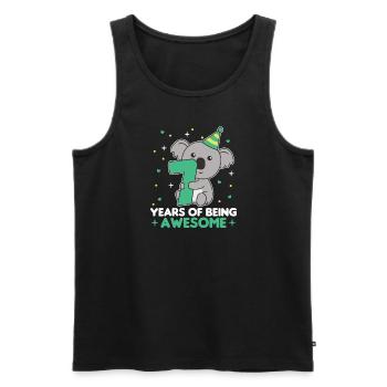 Koala zum 7. Geburtstag Kinder sieben Jahre alt - Männer Premium Bio Tank Top - Schwarz - Vorne - Michal (187cm)