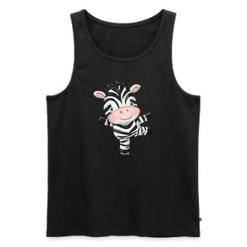 Dancing Zebra on Ice - Ice Skater Design - Men's Premium Organic Tank Top - black - Front - Michal (187cm)
